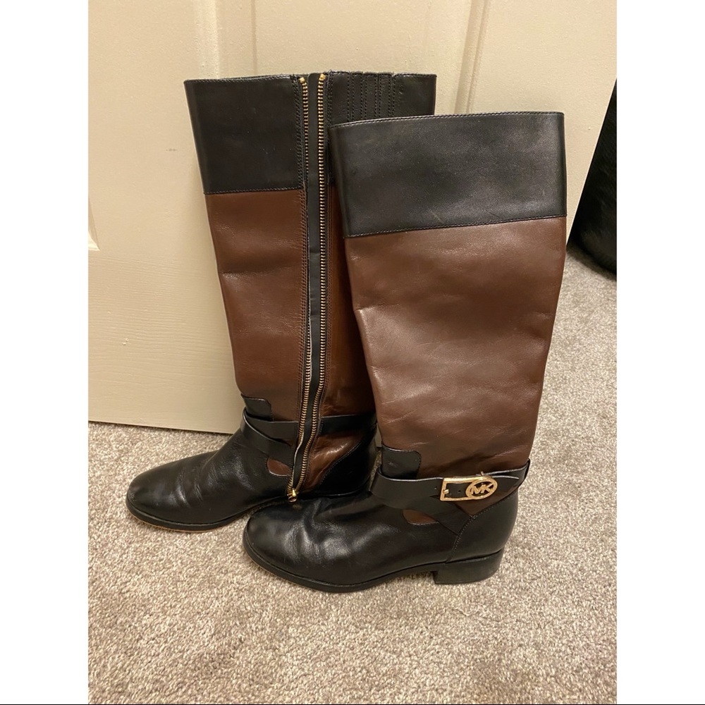 Michael Kors Colorblock Pattern Riding Boots